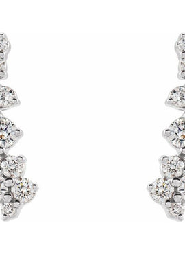 14K White Gold 1/3 CTW Natural Diamond Ear Climbers