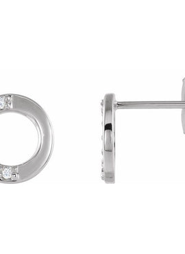 14K Rose Gold .07 CTW Natural Diamond Circle Earrings