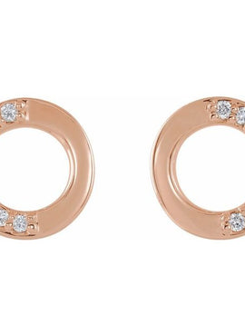 14K Rose Gold .07 CTW Natural Diamond Circle Earrings