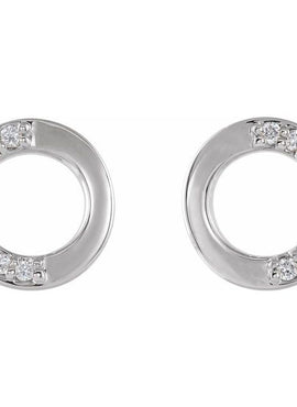 14K Rose Gold .07 CTW Natural Diamond Circle Earrings