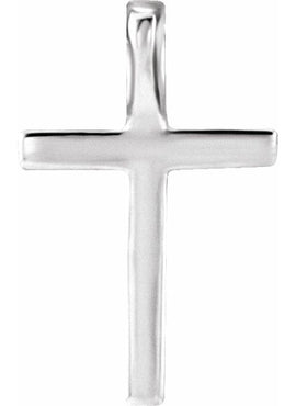 14K White Gold Natural Emerald Petite Cross 16