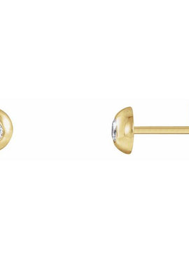 14K White Gold 1/8 CTW Natural Diamond Domed Stud Earring