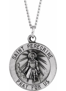14K Yellow Gold 12 mm Round St. Peregrine Medal