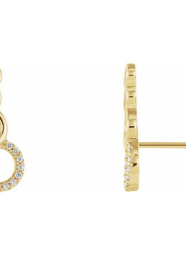 14K White Gold .06 CTW Natural Diamond Geometric Ear Climbers