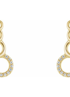 14K White Gold .06 CTW Natural Diamond Geometric Ear Climbers