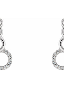 14K White Gold .06 CTW Natural Diamond Geometric Ear Climbers