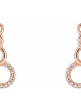14K White Gold .06 CTW Natural Diamond Geometric Ear Climbers