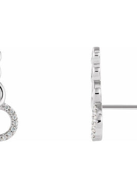 14K White Gold .06 CTW Natural Diamond Geometric Ear Climbers