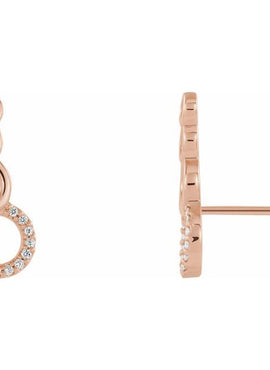 14K White Gold .06 CTW Natural Diamond Geometric Ear Climbers
