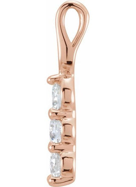 14K Yellow Gold 1/3 CTW Natural Diamond Three-Stone Pendant