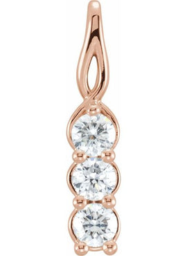 14K Yellow Gold 1/3 CTW Natural Diamond Three-Stone Pendant