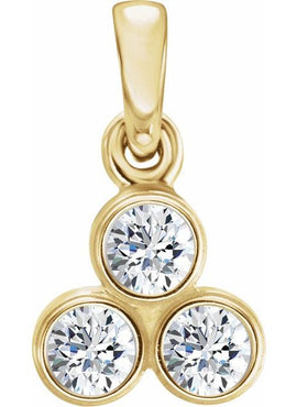 14K White Gold 1/10 CTW Natural Diamond Three-Stone Pendant