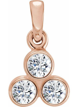 14K White Gold 1/10 CTW Natural Diamond Three-Stone Pendant