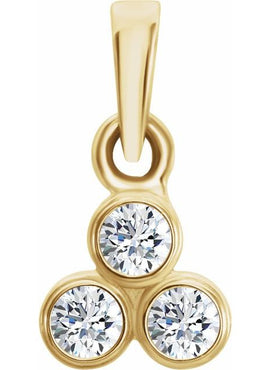 14K White Gold 1/10 CTW Natural Diamond Three-Stone Pendant