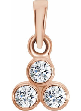 14K White Gold 1/10 CTW Natural Diamond Three-Stone Pendant