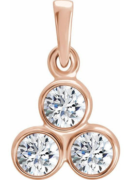 14K White Gold 1/10 CTW Natural Diamond Three-Stone Pendant