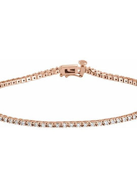 14K Rose Gold 7/8 CTW Natural Diamond Line 7 1/4
