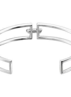 14K White Gold 3/4 CTW Natural Diamond Cuff 6