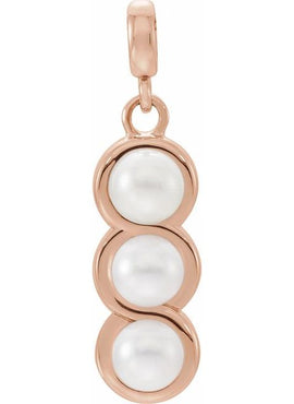 14K Yellow Gold Cultured White Freshwater Pearl Pendant