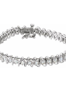 14K White Gold 3 1/3 CTW Natural Diamond Line 7