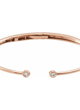 14K Yellow Gold 1/6 CTW Natural Diamond Hinged Cuff 7