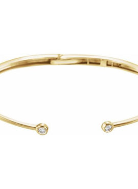 14K Yellow Gold 1/6 CTW Natural Diamond Hinged Cuff 7