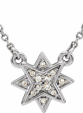 14K White Gold .04 CTW Natural Diamond Star 16-18