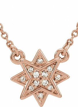 14K White Gold .04 CTW Natural Diamond Star 16-18