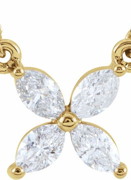 14K Yellow Gold 1/2 CTW Natural Diamond Floral 18