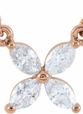 14K Yellow Gold 1/2 CTW Natural Diamond Floral 18