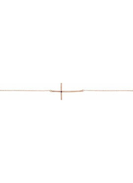 14K White Gold Natural Mozambique Garnet Sideways Cross 7-8