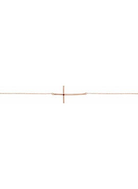 14K White Gold Natural Mozambique Garnet Sideways Cross 7-8