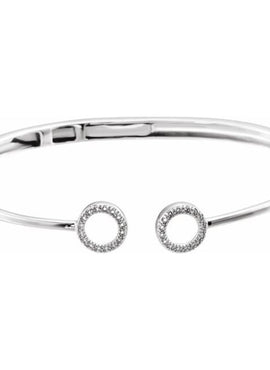 14K Yellow Gold 1/6 CTW Natural Diamond Circle Hinged Cuff 7