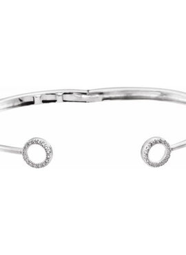 14K Yellow Gold 1/6 CTW Natural Diamond Circle Hinged Cuff 7