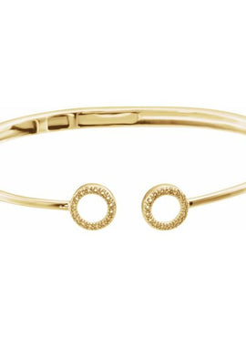 14K Yellow Gold 1/6 CTW Natural Diamond Circle Hinged Cuff 7