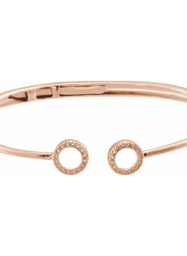 14K Yellow Gold 1/6 CTW Natural Diamond Circle Hinged Cuff 7