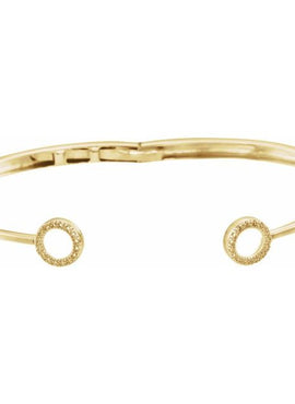 14K Yellow Gold 1/6 CTW Natural Diamond Circle Hinged Cuff 7