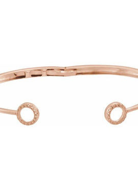 14K Yellow Gold 1/6 CTW Natural Diamond Circle Hinged Cuff 7