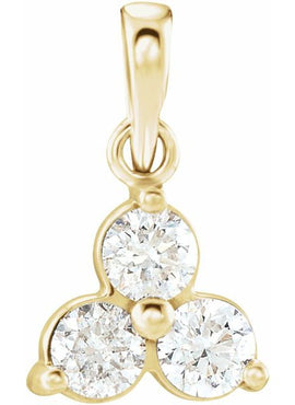 14K White Gold 1/3 CTW Natural Diamond Three-Stone Pendant