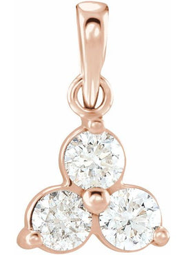 14K White Gold 1/3 CTW Natural Diamond Three-Stone Pendant