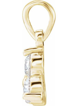 14K White Gold 1/3 CTW Natural Diamond Three-Stone Pendant