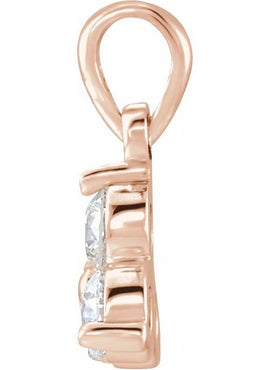 14K White Gold 1/3 CTW Natural Diamond Three-Stone Pendant