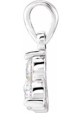 14K White Gold 1/3 CTW Natural Diamond Three-Stone Pendant