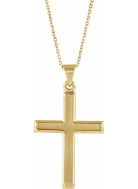 14K White Gold Cross 18