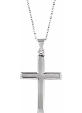 14K White Gold Cross 18