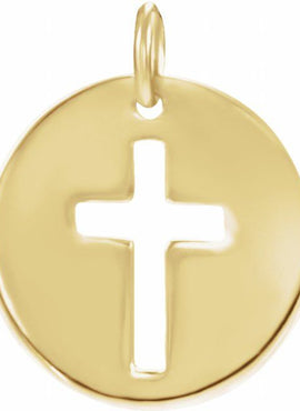 14K White Gold .08 CTW Natural Diamond Pierced Cross Pendant