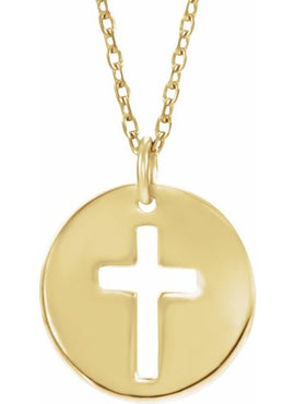 14K White Gold .08 CTW Natural Diamond Pierced Cross Pendant