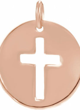 14K White Gold .08 CTW Natural Diamond Pierced Cross Pendant