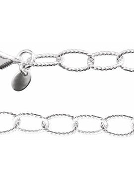 Sterling Silver 6 mm Knurled Cable 7