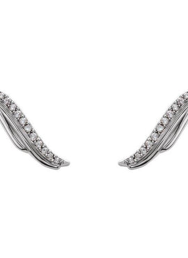14K White Gold .06 CTW Natural Diamond Ear Climbers
